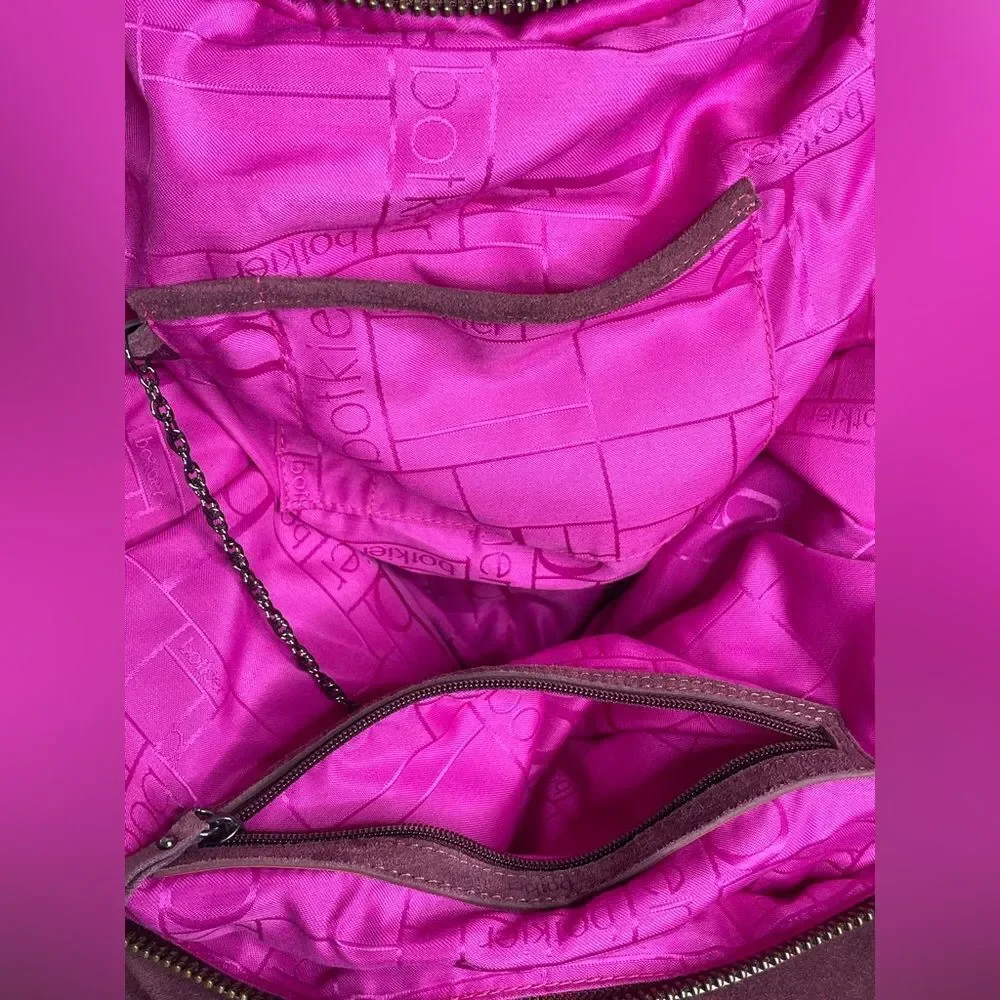 Botkier Satchel Handbag Suede & Metallic